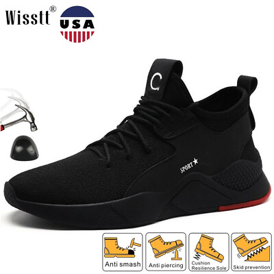 #ad Mens Steel Toe Sneakers Safety Shoes Walking Durable Indestructible Work Boots $37.99