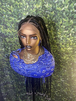 #ad Handmade Braided wig with Beads On Ends. Made on a full lace wig. $200.00