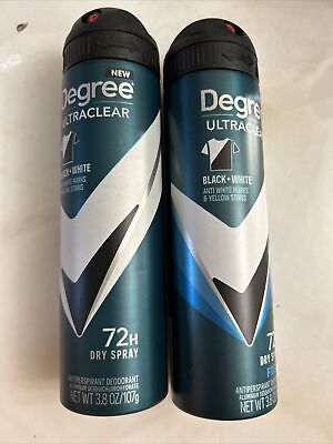 #ad 2 Degree Men Ultraclear BlackWhite FRESH Dry Spray 3.8oz. $12.75
