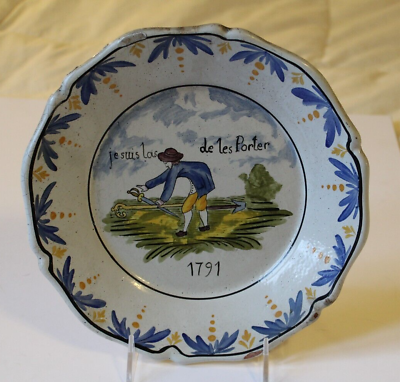 #ad Revolutionary Nevers Faience Decorative Plate original 1791 $315.00