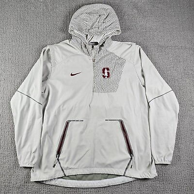 #ad Nike Stanford University Full Zip Jacket Mens XL White Red Football 839582 100 $29.99