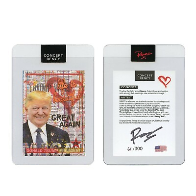 #ad DONALD TRUMP President Rency Pop Art DIAMOND DUST Trading Card Signed S N 300 $29.00