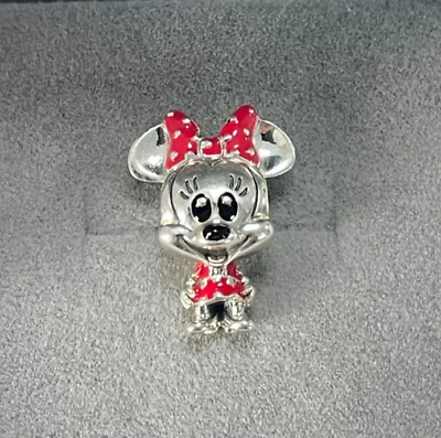 #ad Authentic Minnie Mouse Dotted Dress amp; Bow Pandora Charm $29.95