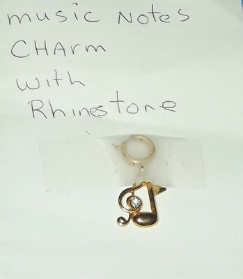 #ad Charm Music Notes with Rhinestone about 1.5quot; Gold Tone Charm Classic Music Notes $14.00