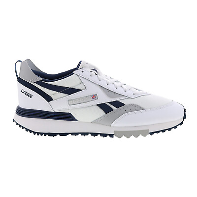 #ad Reebok LX2200 Mens White Leather Lace Up Lifestyle Sneakers Shoes $45.99