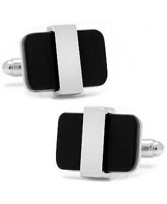 #ad Simple and Elegant With Sterling 925 Silver Wrapped Onyx Men#x27;s Cufflinks $249.99