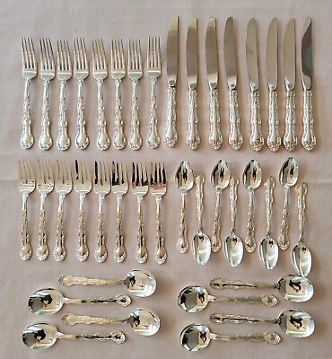 #ad French Scroll by Alvin Sterling Silver 5 pc Flatware Set For 8 40 Pieces $1725.00