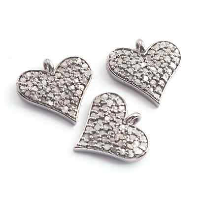 1 Pc Pave Diamond Spades Charm Pendant Over 925 Sterling Silver 12mmx11mm $14.99