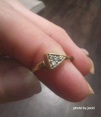 #ad 10k gold amp; genuine diamonds 3 ring size 5.5 $120.00