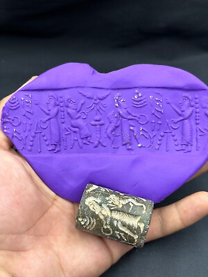 #ad Circa near eastern Sumerian stone kind cylinder seal rare peace $305.36