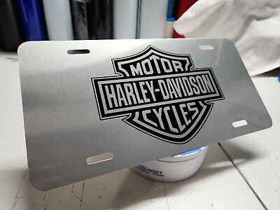 #ad Harley Davidson Aluminum Polish mirror finishing License Plate Insert Bar Shield $15.75