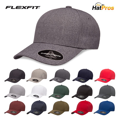#ad Flexfit Delta 180 Seamless Carbon Cap Fitted Baseball Hat Performance Blank $19.38