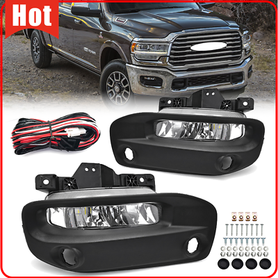#ad Fit 2019 2023 Dodge Ram 2500 3500 Clear LED Fog Lights Driving Lamps Assembly $85.99