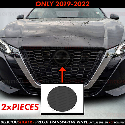 #ad Fits 2019 2022 Nissan Altima Smoke PreCut Tint Overlay Front Emblem Decal Vinyl $16.14