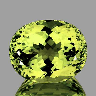 #ad Green Gold Lemon Quartz 116.82 carat Oval 35x29 mmFlawless VVS Clarity $121.99