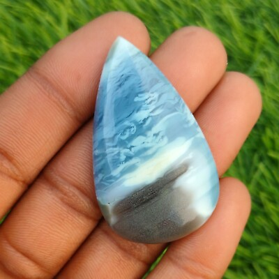 #ad 1 Pcs Natural Blue Opal Cabochon Loose Gemstone 44x26x7 mm Wholesale Lot $9.99