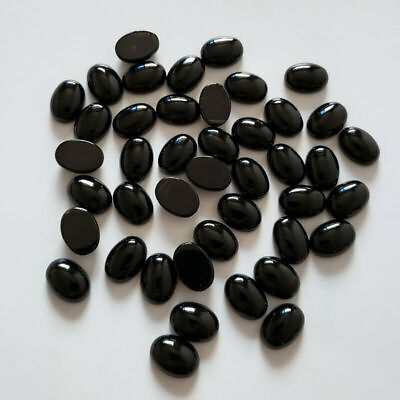 #ad Wholesale 50pcs lot Natural Black Onyx Stone Oval CAB CABOCHON Beads for Ring $16.55