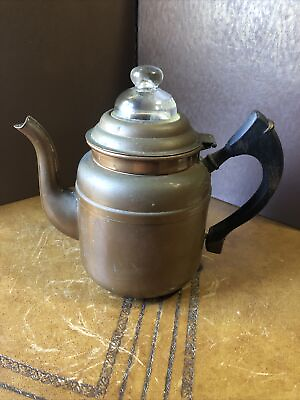 #ad Stunning Antique Rome Solid Brass Coffee Pot $85.00