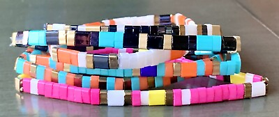 #ad Handmade Friendship Miyuki Tila Glass Beaded Elastic Stretch Bracelets 6 Styles $3.99