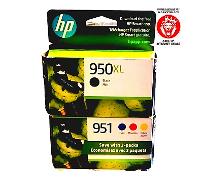 #ad HP 4 Pack 950XL Black amp; 951 Cyan Magenta Yellow Original Ink Factory Sealed25 26 $89.77