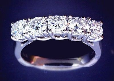 #ad 1.27 ct 5 Stone Round cut Diamond Lucida Band 18k Wedding Anniversary Ring $3016.80