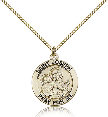 #ad Saint Joseph Medal For Women Gold Filled Necklace On 18 Chain 30 Day Mon... $213.25