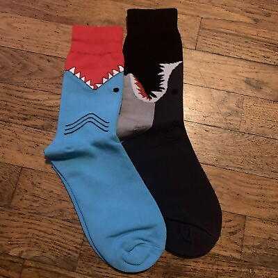 #ad Whimsical Unisex Ankle Socks Sharks Black Blue NWOT $6.88