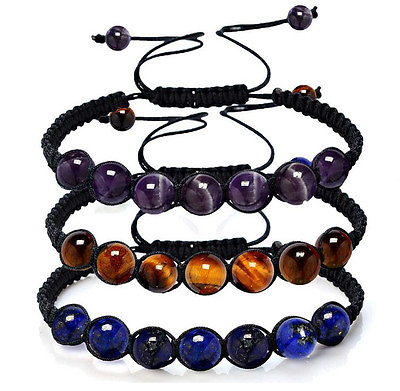 #ad 7 Chakra Healing Balance Beaded Bracelets Braided Stone Yoga Reiki Prayer Bangle $1.89