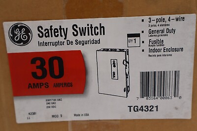 #ad General Electric TG4321 Enclosed Safety Switch 30A 240VAC 250VDC NEW STOCK 4250 $60.00