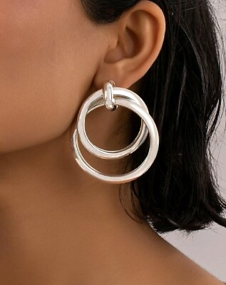 #ad Earrings Round Drop Earrings In Silver $15.99