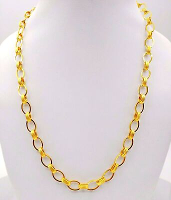 #ad 22 Kt Yellow Gold Chain Linked Chain Solid Pure With Hallmark Sign Necklace $2595.59