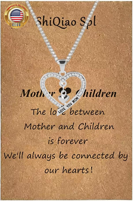 #ad Gift for Mom Mother I Love You Mom Necklace Love Heart Pendant Necklaces Mother $6.60