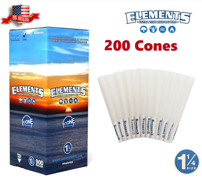 #ad Elements Ultra Thin Rice Cones 1 1 4 Size 200 Pack amp; Fast Shipping $26.99
