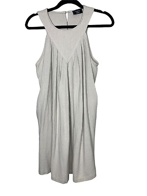 #ad VICI Boutique Womens Linen Blend Mini Dress Size M Pullover w Pockets Flowy $15.34