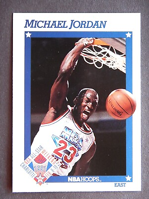 #ad Michael Jordan #253 NBA Hoops 1991 Basketball Card Chicago Bulls LN $2.99