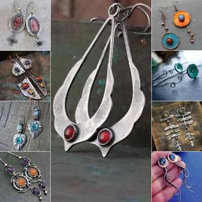 #ad Women 925 Silver Cubic Zirconia Dangle Drop Earrings Jewelry Wedding Gifts C $2.72