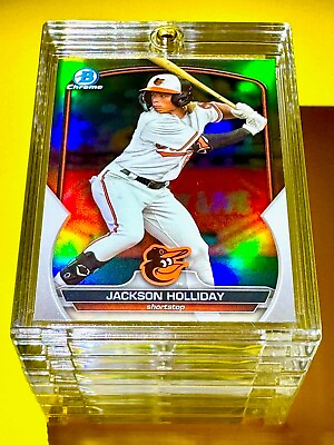 #ad Jackson Holliday BOWMAN CHROME SILVER REFRACTOR ROOKIE CARD ORIOLES RC Mint $35.99