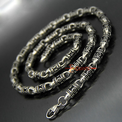 #ad Retro Silver Stainless Steel Tibetan Tribal Totem Chain Necklace Men#x27;s Women#x27;s $42.74