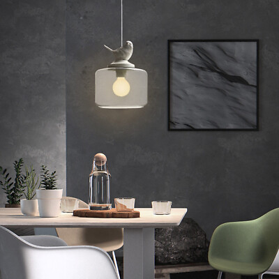 #ad Modern Bird Chandelier Clear Glass Ceiling Pendant Lamp Fixture Lighting 40W USA $38.00