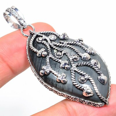 #ad Marcasite Gemstone Handmade Ethnic Jewelry Pendant 2.56quot; TN 168 $6.99