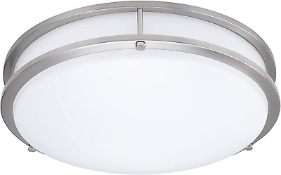 #ad Lunabode LED 14 Inch Double Ring Dimmable LED Flush Mount Ceiling Light Fixture $73.40