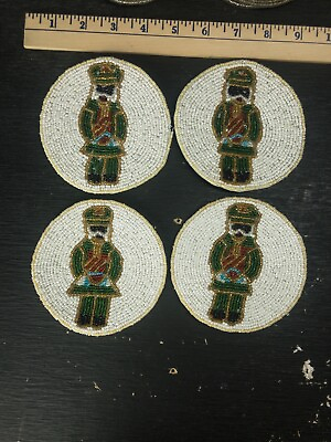 #ad Vintage Holiday coastžers 3 sets of four gold silver soldier Art Deco Xmass $49.99