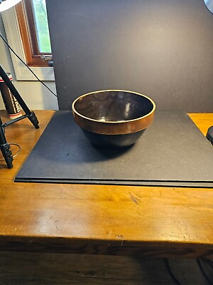 #ad 10.5#x27; Dimple feet crockery bowl Brown 5.5quot; high Super nice $39.99