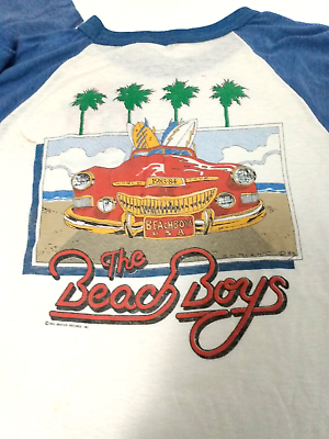 #ad Vintage Beach Boy Concert T shirt Large 1983 USA 50 50 Cotton Blend Surf Music $74.99