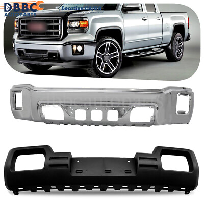 #ad Chrome Front Bumper Face Bar Skid Plate Fit For 2014 2015 GMC Sierra 1500 $389.99