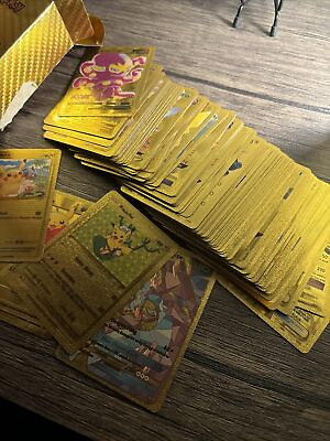 #ad Massive Gold Fan Art Cards Collection Tons Of Cards Charizard NM $84.99