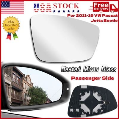 #ad Passenger Side Heated Mirror Glass For Volkswagen VW Passat Jetta Beetle 2011 19 $11.94