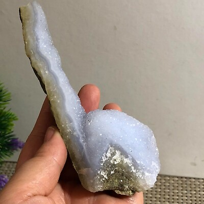 #ad #ad 168g Natural blue chalcedony coarse block stone standard healing h407 $22.75