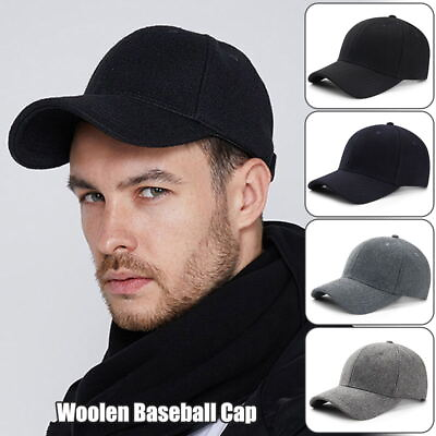 #ad Wool Mens Blend Baseball Cap Plain Winter Warm Golf Hat Adjustable 22quot; 25.5quot; $11.39