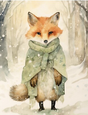 #ad Aceo Card Fox Print Size 2.5x3.5quot; #FX9 $7.50